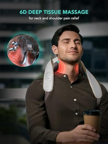 SKG 2025 Neck Massager for Pain Relief, Deep Tissue 6D Kneading with Heat, Cordless Neck & Shoulder Massage, Christmas Gift for Men & Women, H5 Mini - Thumbnail 3