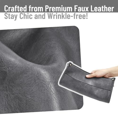 WOOMADA Crossbody Bags for Women Vegan Leather Handbag Trendy Hobo Shoulder Bag with 2 Adjustable Strap(1pc-dimgrey) - Thumbnail 2