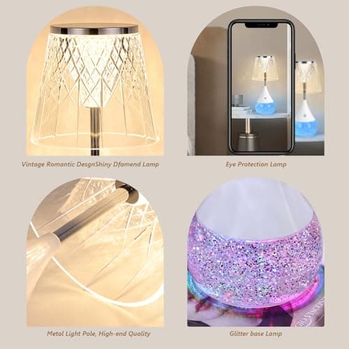 LKUA 7-Color Changing LED Night Light - Soothing Mood Lamp for Bedroom, Living Room & Office - Relaxing Flashing Glass Decoration Light ((Decorative Art)) - Thumbnail 6