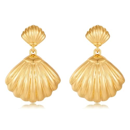 CUFELMU Gold Boho Dangle Earrings for Women Summer Beach Earrings - Image 1