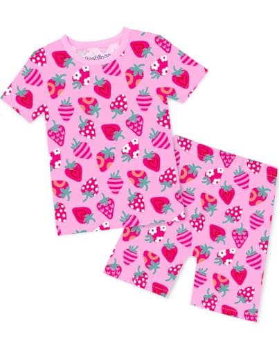 babee Reshinee Viscose Derived from Bamboo Baby Pajamas Girls Summer Short Sleeve 12-18 Months Unicorn Mermaid Snug Fit 2pcs Pjs - Image 1