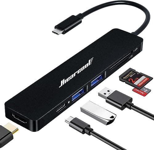 Hiearcool USB C Hub, USBC Hub Multi-Port Adapter for MacBook Pro/Air M1 M2, 4K HDMI USB-C Dock Dongle for iPad and Other Type C Devices - Image 1