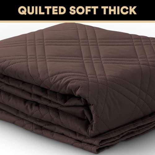 PrinceDeco Waterproof Pet Blanket Dog Bed Cover with Non-Slip Back for Furniture Bed Sofa, Couch Covers for 3 Cushion Couch Sofa Pet Friendly,Brown,47x68 Inch - Thumbnail 5