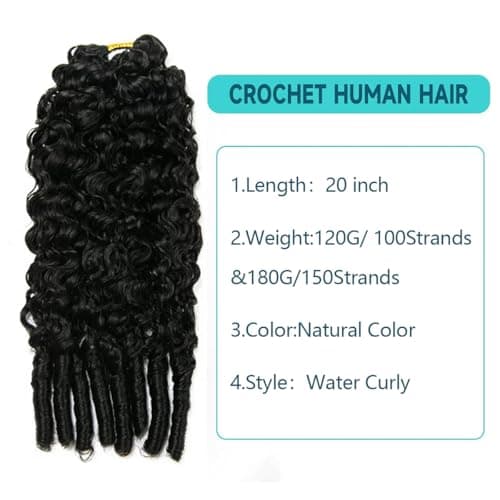 Miracle Knots Human Crochet Hair Burmese Curly 120G 100 Strands 18 Inch NC - Thumbnail 2