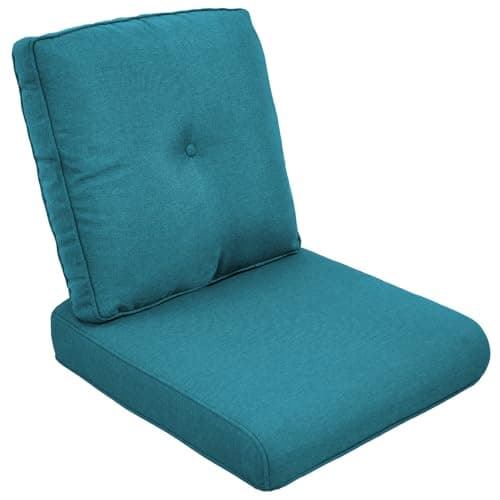Opohoro Outdoor Chair Cushions-Patio Chair Cushions Set with Removable Cover 22 X 25 Inch Outdoor Cushions for Patio Furniture Chair Sofa Couch-Peacock Blue - Image 1