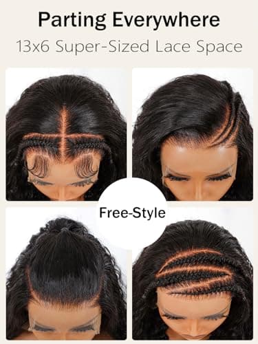 Peerless 28 Inch 13x6 Deep Wave Full Lace Front Wigs Human Hair 200% Density HD Frontal Wigs for Black Women No Synthetic Blend Pre Plucked Glueless Curly Human Hair Wig Natural Color - Thumbnail 6