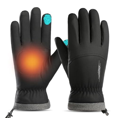 Winter Waterproof Ski Snow Warm Gloves for Women Men, Windproof Cold Weather Thermal with Touchscreen Fingers, for Running Driving Cycling Hiking Biking Outdoor Sports Daily Work (Balck, Small)