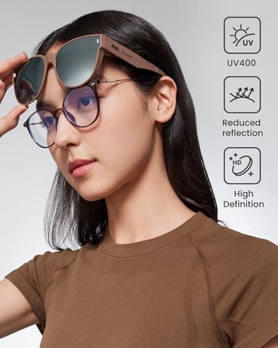 BENEUNDER Polarized Fit Over Sunglasses for Womens & Men, Retro Round Lightweight Folding Sunglasses for Nearsightedness - Thumbnail 4