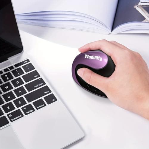 Woddlffy Ergonomic Mouse Wireless,Vertical Mouse with Silent Click Right Handed Small Mouses with 6 Buttons 1000/1200/1600 for Laptop,Desktop,PC, MacBook（Purple AA） - Thumbnail 6