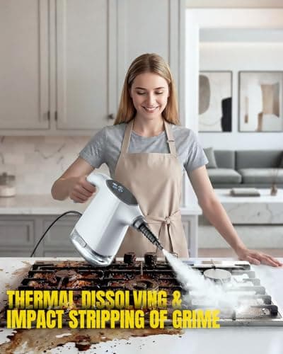 TEEVOGO Handheld Steam Cleaner, 3s Fast Heat Pressurized Steam Cleaner, Upgrade 450ml Removable Water Tank, Lightweight Portable Steamer for Cleaning Home, Kitchen, Bathroom, Car, Tile, Easy Refill - Thumbnail 5
