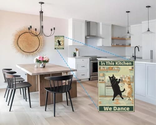 Carastora Funny Cat Kitchen Wall Decor – Vintage Metal Tin Sign for Home, Cafe, or Bar, Retro Cooking Theme Wall Art, 12x8 Inch - Thumbnail 3