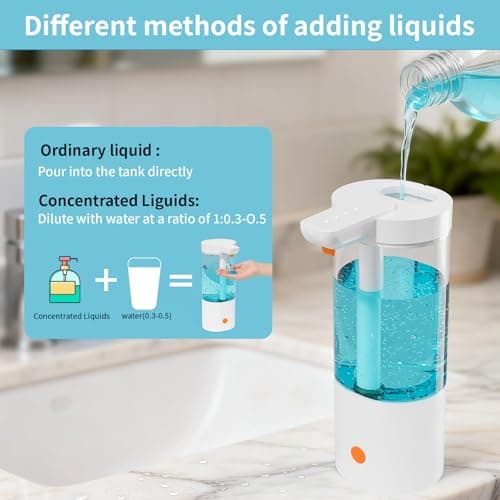 Automatic Liquid Soap Dispenser Touchless, USB Rechargeable Smart Hand Soap Dispenser, 4-Level Adjustable, 13.5oz/400mL Wall Mount for Bathroom Kitchen Dish Soap-Orange - Thumbnail 4