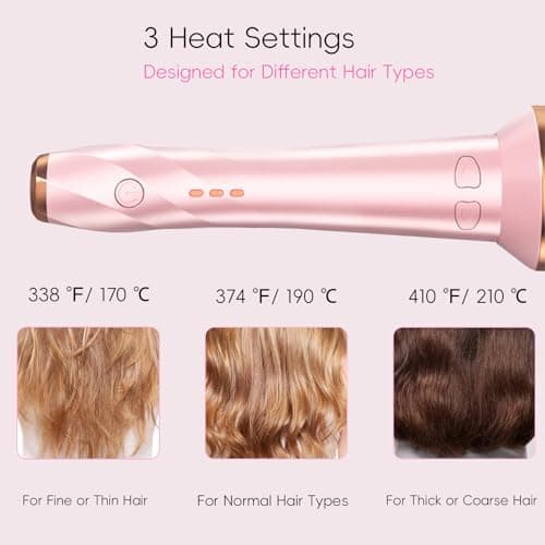 Automatic Curling Iron, 1 Inch 2-Way Auto Rotating Hair Curler for Long Thick Hair, Fast Heating Ceramic Curling Wand with 3 Heat Settings, Anti-Scald, Beginner Friendly, 60 Mins Auto Shut-Off - Thumbnail 5