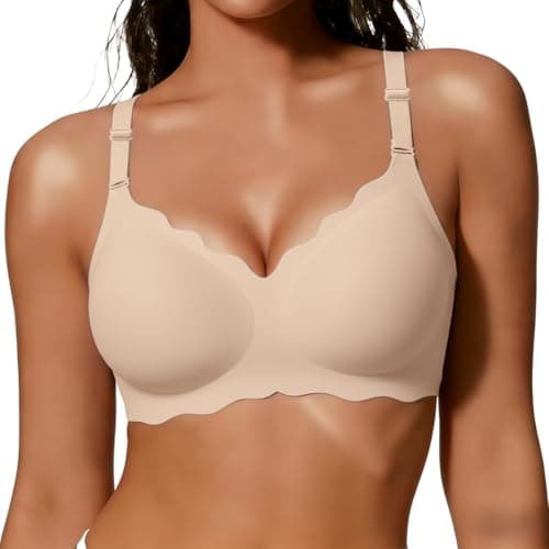COCOMARTS Jelly Bras for Women No Underwire Wireless Push Up Bra Cream,S - Image 1