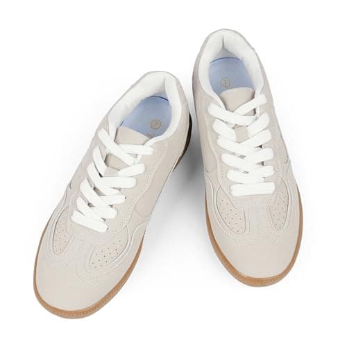 Tigeridea Sliver Sneakers for Women Flat Dressy Rounded Toe Summer Womens Lace up Sneakers Comfortable Causal Tennis Shoes Size 9 - Thumbnail 6
