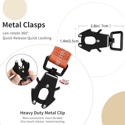 Heavy Duty Tactical Dog Leash, 4-6FT Shock Absorbing Bungee Leash with 2 Padded Handles, Metal Carabiner Clip, Car Seatbelt, Reflective leashes for Large Breed Dogs Medium Dog (Orange) - Thumbnail 2
