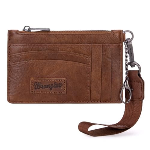 Montana West X Wrangler Credit Card Wallet RFID Card Holder for Women Card Case Wallet Slim Card Wallet with Keychain Wristlet Strap - Image 1