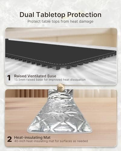 NUTCITY Warming Mat for Food Extra Large, 40" x 15" - Fast Full Surface Heating, Foldable Warming Trays for Food, Food Warming Mat with 7 Temp Settings & 8-Hour Timer for Buffets Party, Gathering - Thumbnail 6