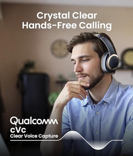 Cleer Enduro ANC Noise Cancelling Over the Ear Bluetooth Headphones with Mic, 60 Hrs Playtime, Noise Canceling, Ambient EQ Modes, Hi-Res Audio, Deep Bass, Multi-Point Connect, Bluetooth 5.0, Dark Navy - Thumbnail 4