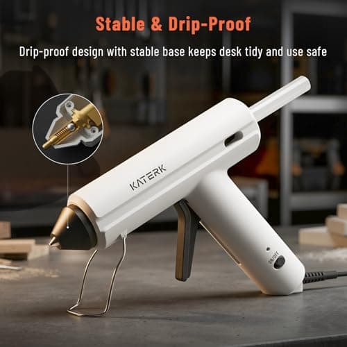 Katerk 60W Full Size Hot Glue Gun, Drip-Free 60s Fast Preheating with 15pcs Large Glue Sticks (7/16"), Heavy Duty Industrial Glue Gun Kit for Arts, Crafts DIY, Repair, Gift, Sealing, Decorating - Thumbnail 6