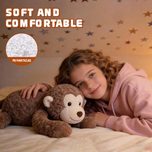 24" 3.2 Pounds Monkey Cute Weighted Stuffed Animals,Sensory Comfort Plush Throw Pillow Toy,Monkey Plush Toys for Stress Relief, Kawaii Plushies Hugging Toy Stuffed Monkey Gifts for Kids & Adults. - Thumbnail 5