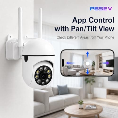 PBSEV Security Camera Indoor 1080P Wired, Pan/Tilt Control, Two-Way Audio, Clear Night Vision, Easy Setup, SD/Cloud Storage, WiFi Home Camera for Baby, Pet, Bedroom & Living Room Monitoring - Thumbnail 3