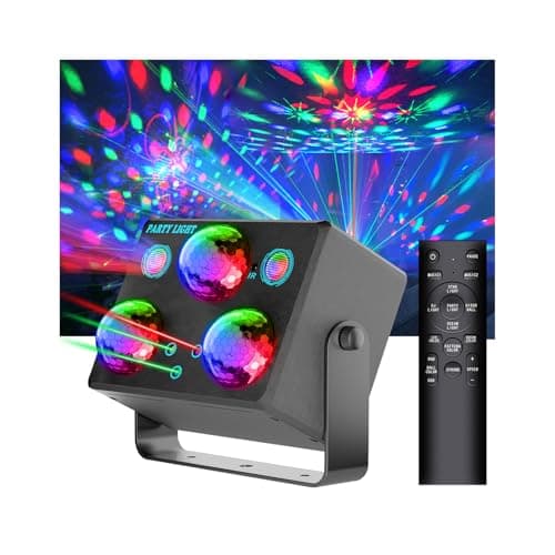 Disco Ball,Party DJ Disco Light Strobe Stage Dance Light Glow Party Sound Activated with Remote Control Rave Ocean Star Projector for Club KTV Christmas Halloween Dancing Parties Holiday Décor - Image 1