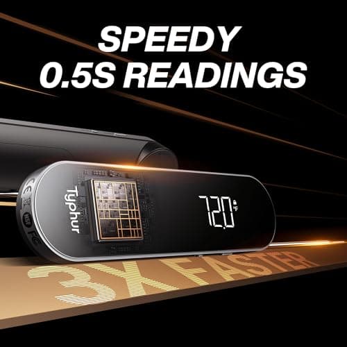 Typhur InstaProbe Core 0.5 Sec Instant Read Meat Thermometer Digital with Readable Display in Sunlight for Cooking, Professional Thermometer with IP67 Waterproof for Grill, BBQ, Cooking, Smoker - Thumbnail 3