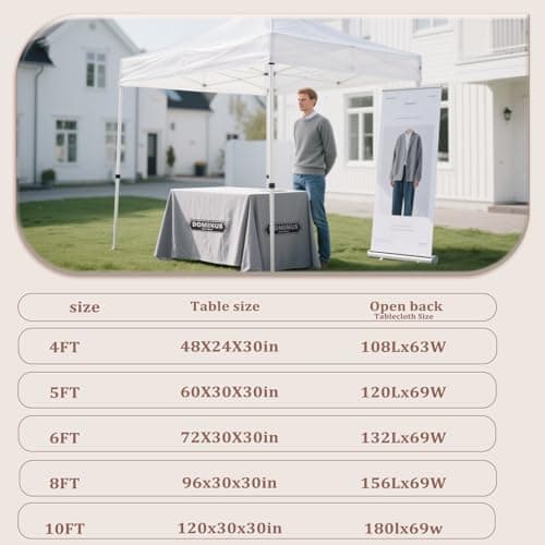 YOUYINYOU Shipping Next Day Custom Table Cloth with Logo Image Text 4/5/6/8/10FT Personalized Table Cloths for Business Tradeshow Events Company School Shop Other Important Events (48x24) - Thumbnail 3