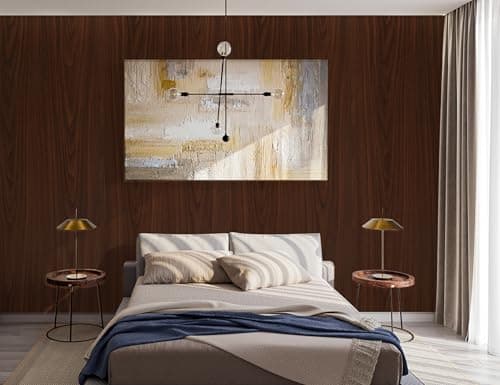 Abyssaly Dark Brown Walnut Wood Grain Contact Paper - Waterproof Wooden Wallpaper Peel and Stick for Furniture - Wood Vinyl Wrap Roll for Cabinets Countertops and Table 15.7" X 393.7" - Thumbnail 6