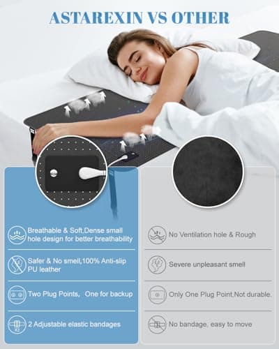 Astarexin Grounding Mat for Bed – Improve Sleep, Boost Energy, Relieve Stress & Pain | Non-Slip PU Leather | Includes Grounding Cord & Tester | Indoor Use | King Size (27'' × 78'') - Thumbnail 4