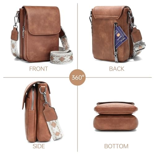 GEMIU Cross Body Bags for Women Rfid Wallet Purse for Women Cell Purse Small Purse Brown - Thumbnail 6