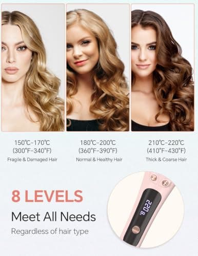 LANDOT Automatic Curling Iron 1-inch,Easy-to-Use Self Curling Wand with Auto Rotation, Anti-Tangle Technology for Beginners, Ideal Gift for Girls & Teens - Charming Pink - Thumbnail 2
