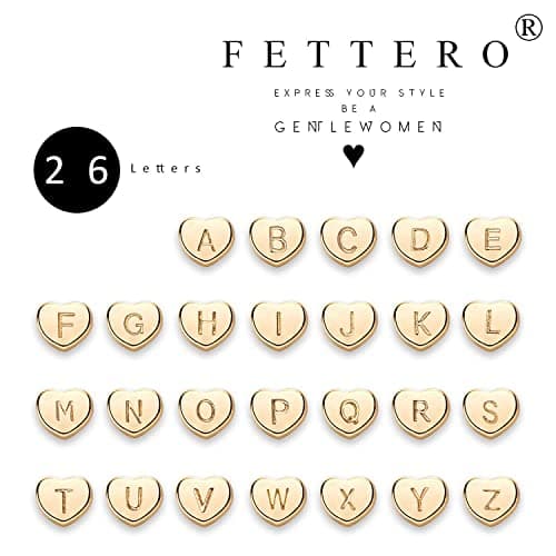 Fettero Tiny Gold Initial Heart Necklace-14K Gold Plated Handmade Dainty Letter Heart Necklace for Women Necklace Jewelry (A) - Thumbnail 5