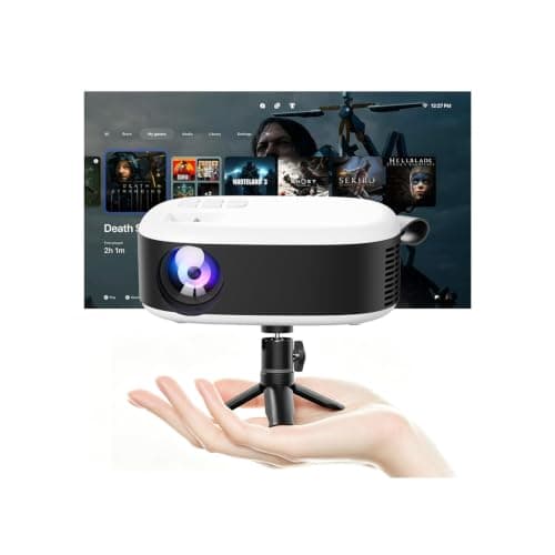 Mini Projector, Portable Projector for iPhone [1080P Full HD Support], 260ASIN Portable Movie Projector with Stable Tripod, 200" Display Home Theater for Bedroom, Outdoor Movie Night, TV Stick/HDMI - Image 1