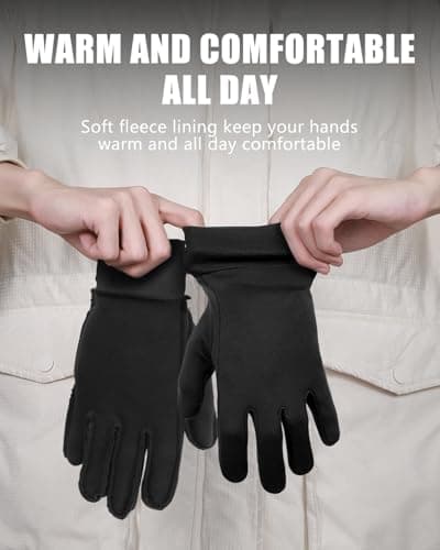 Aegend Lightweight Winter Gloves for Men Women, Warm Running Gloves Touchscreen Thermal Glove Liners for Cold Weather Driving, Cycling & Hiking, Non-Slip, Elastic Cuff, Stretchy, Durable - Thumbnail 6