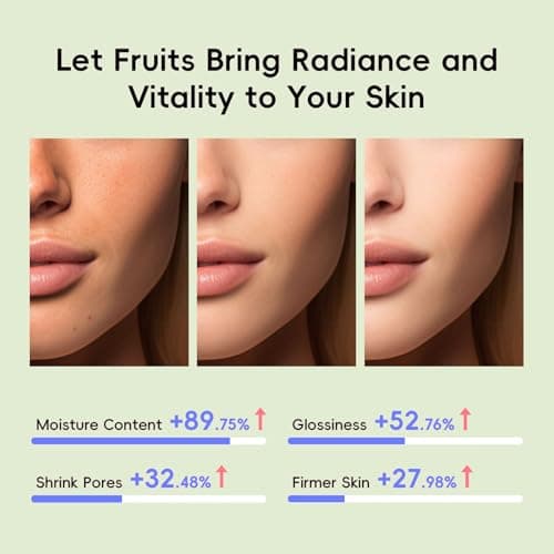 QUIYUM Fruit Skincare for Teens, 5 Daily Routine Beauty Skin Care Sets - Exfoliating, Smooth, Clean, Oil Control, Firm, Hydrating, Glow Up, Facial Skincare Gift Set for Girls Women, for All Skin Types - Thumbnail 6