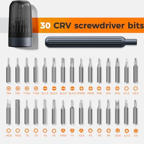 VMYTH 31 in 1 Mini Precision Screwdriver Set, Magnetic Small Tool Kit for Phone,Laptop,PS5, Switch,Glasses,Watch,screwdriver set (gray) - Thumbnail 6