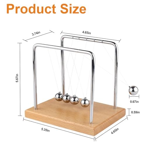 Smilesorg Newton's Cradle Balance Balls Fascinating Physics Gadget for Home and Office 7 Beads (5 Beads) - Thumbnail 3
