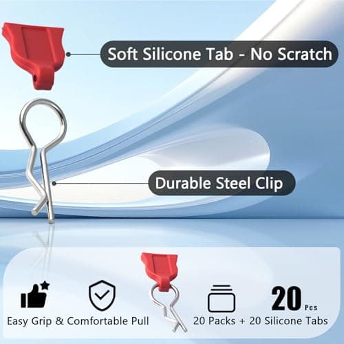 RC Car Body Clips Pins with Pull Tabs for 1/10 1/12 TRAXXAS Axial Redcat HPI Himoto HSP Exceed RC Truck Car Crawler Truck Buggy On Road Touring Racing Shell Replacement, 20-Pack (Red) - Thumbnail 6