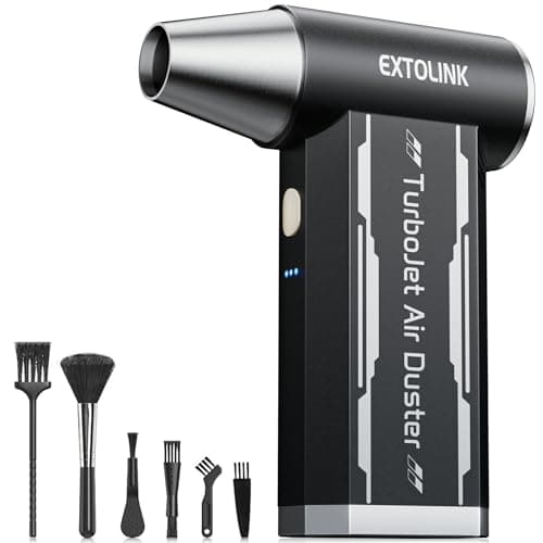 EXTOLINK L8 Compressed Air Duster 180,000 RPM 4-Speed Electric with TurboJet Mode, 8000mAh Battery & Cleaning Kit, for Desktop, PC, Keyboard, Laptop, Car, Home