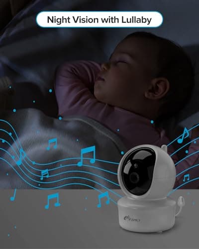 iFamily Baby Monitor - Large 5" Screen with 30Hrs Battery Life - Remote Pan-Tilt-Zoom;No WiFi, Two-Way Audio, Night Vision, Temperature, Lullabies, 960ft Long Range Baby Monitor with Camera and Audio - Thumbnail 4