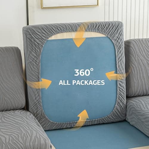 UWWGKK Stretch Couch Cover for Sectional Sofa - Multiple Patterns & Colors,Sofa Cover Design for L-Shaped Couches (1 Pcs) - Thumbnail 2