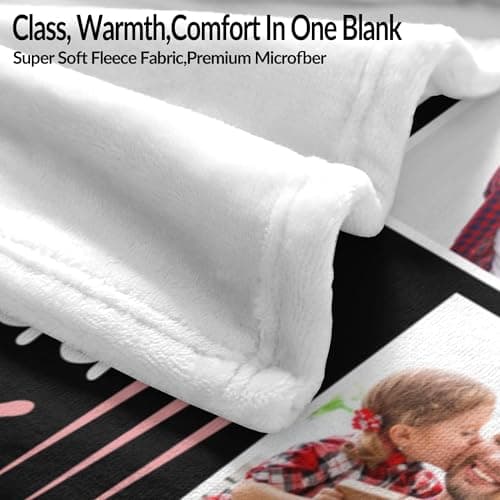 Best Ever Dad Blanket Gifts from Daughter Son Custom Blanket with Picture for Husband from Wife Personalized Father's Day Customized Memories Souvenir with Photos for New Dad Soft and Warm - Thumbnail 5