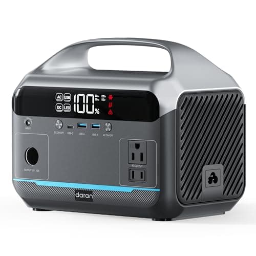 DaranEner Portable Power Station 600W, 288Wh LiFePO4 Battery Backup Power w/2×600W AC Outlets (1200W Surge), 2.2H Fast Charging, Solar Generator for Outdoor Camping/RVs/Home Emergency (Solar Optional) - Image 1