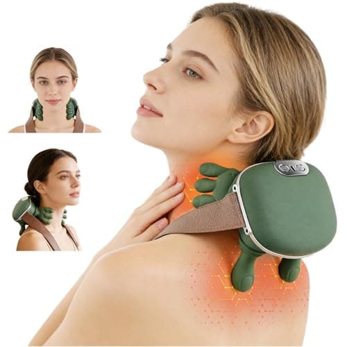 HyHaven Bionic Neck and Shoulder Massager, N7 Real Hand Massagers with Fingers Heated for Back Muscle Pain Relief, Portable & Lightweight Design, Touch Gift (Eucalyptus Green) - Image 1