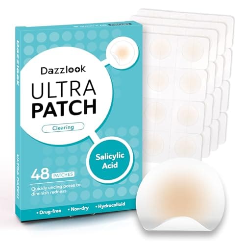 Dazzlook Ultra Pimple Patches, Zits and Blemishes Patch with Salicylic Acid (48 Counts), Invisible Hydrocolloid Spot Patch Day & Night Absorbing Patch for Face and Skin