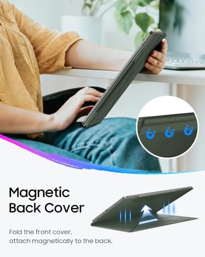 Fintie Case for 11" Kindle Scribe 2025 (3rd Gen) and Kindle Scribe Colorsoft 2025 (1st Gen), Slim Lightweight Multi-Viewing Angles Stand Detachable Magnetic Cover with Pen Buckle, Alpine Green - Thumbnail 6