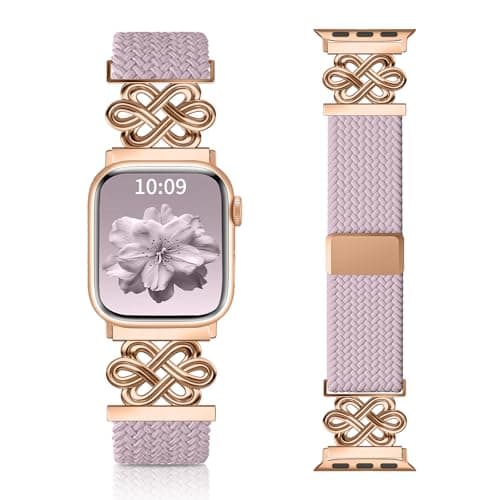 Chinber Braided Band Compatible with Apple Watch Bands 40mm 38mm 41mm 42mm 44mm 45mm 46mm 49mm, Magnetic Clasp Fabric Nylon Interlock Buckle Straps for iWatch Ultra Series 10/9/8/7/6/5/4/3/2/1/SE - Image 1