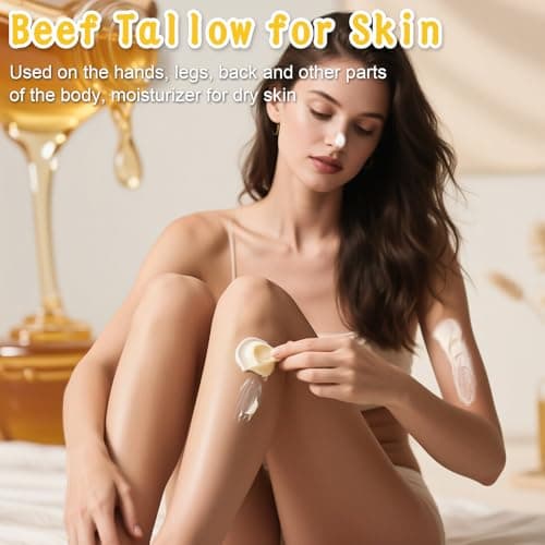IIIMEIDU Beef Tallow for Skin, Tallow and Honey Balm for Face Moisturizer Balm, 100% Natural Organic Grass-Fed Beef, Honey, Vitamin E Oil for Body & Face (4.2 Oz, honey/balm) - Thumbnail 4
